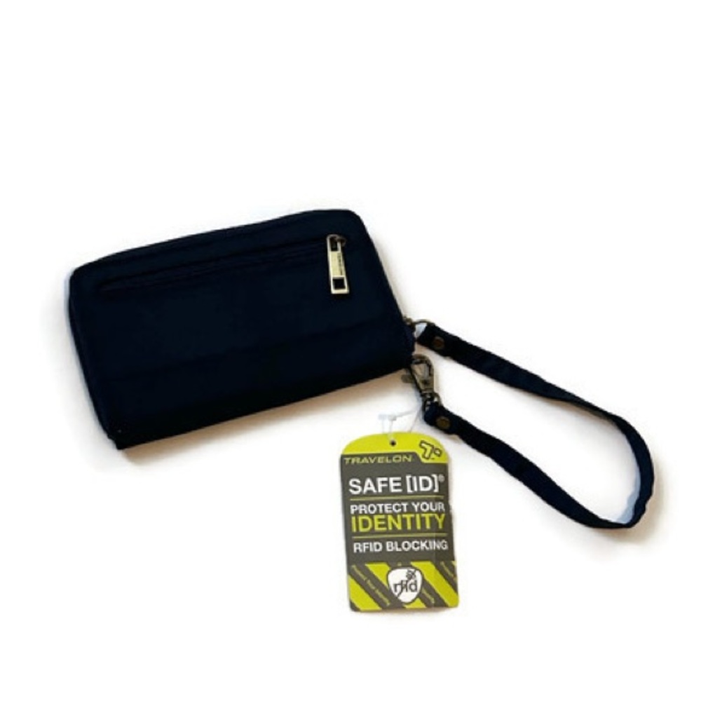 Travelon RFID Navy Blue Wristlet Clutch New with tags